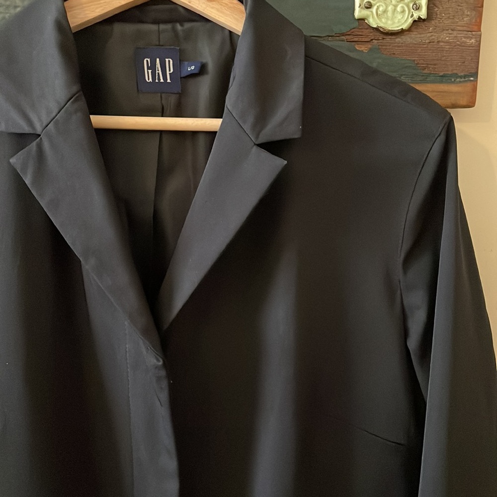 GAP Black Nylon Dress Coat Size Large - Picture 9 of 15